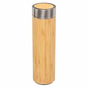 Izotermická fľaša 0,33l z nehrdzavejúcej ocele a bambusu