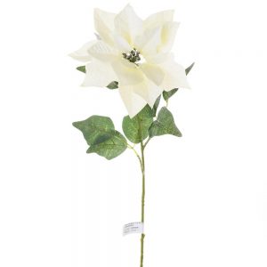 Vianočná ruža biela zasnežená 70cm