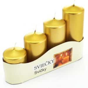 Advent sviečka postupná 50/4 zlatá metalik