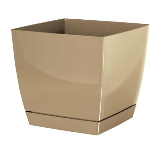 Kvetináč Coubi štvorec s podmiskou cappuccino