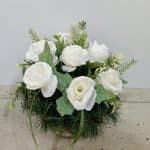 Ikebana biela ruža v miske 30cm