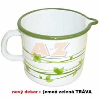 Hrnček smalt s odlievkou Tráva