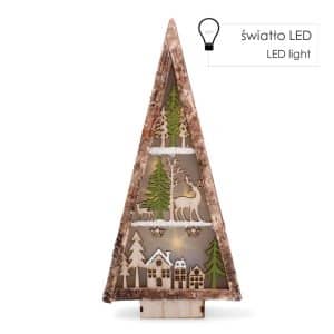 Vianočný stromček drevenný LED 15,5x5x33 cm
