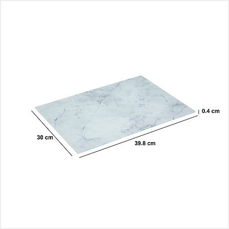 Sklenená doska na krájanie s bielym mramorovým efektom – 40x30cm – Obrázok 3