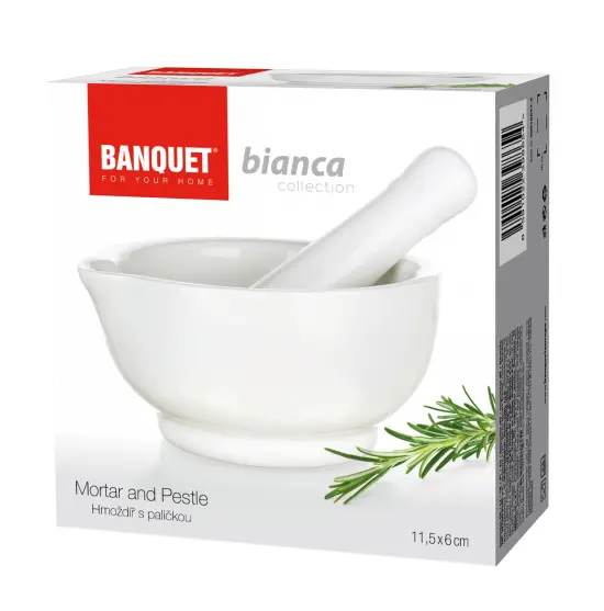 Porcelánový mažiar BIANKA s tĺčikom, biely – Obrázok 3
