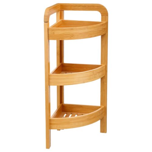 Rohový regál z bambusu oblý