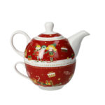 Čajník porcelán červený Brandani