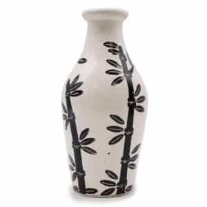 Keramická váza biela bambus