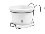 Kvetináč závesný biely KIT PREMIUM 20cm