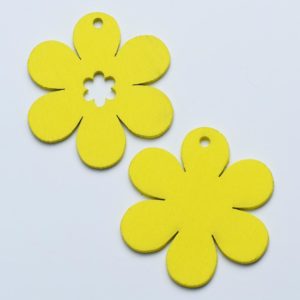 Kvetinky drevené žlté 20ks