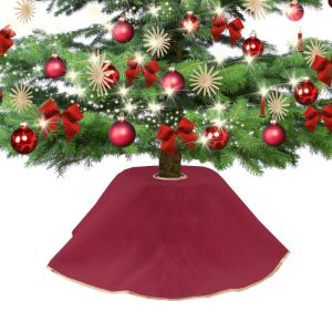 Obrus pod vianočný stromček červený juta