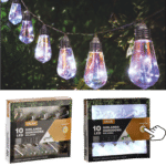 Girlanda solárna s farebnými žiarovkami 3,8m biela