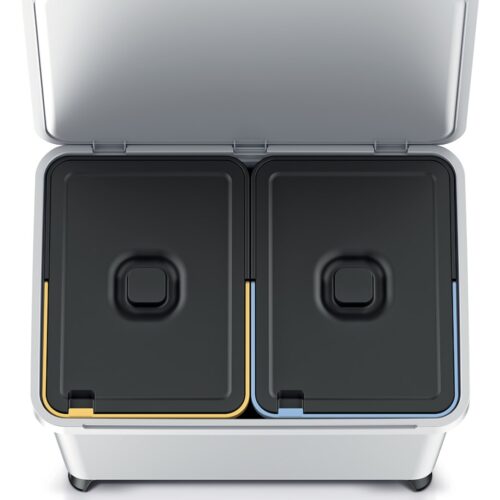 Smetný kôš na triedený odpad SYSTEMA biela 2x23l