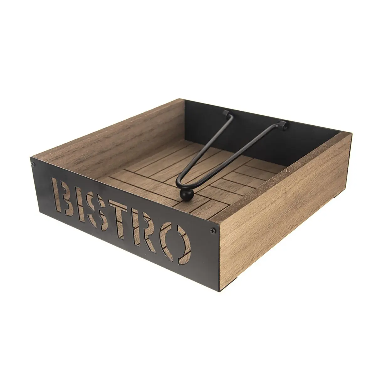 Stojan držiak na obrúsky drevo,kov Bistro