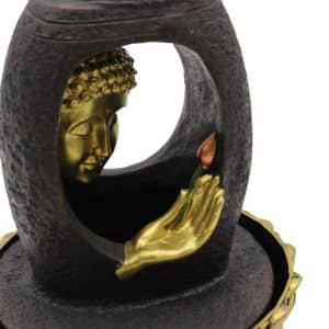 Stolová fontánka Zlatý Budha a vitarka múdra 30cm