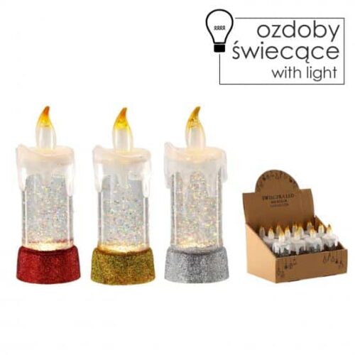Sviečka LED mix farieb 13,5cm