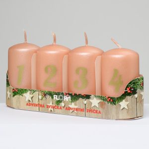 Sviečky adventné s číslami ružové