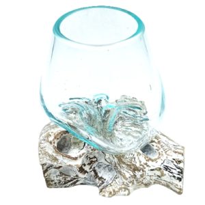 Váza z recyklovaného skla biela- pohár malý