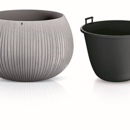 Kvetináč s vkladom BETON BOWL sivý
