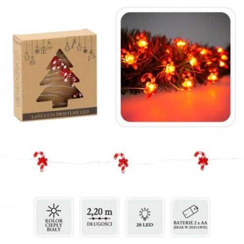 LED svetielka Vianočné paličky 2,2m 2AA